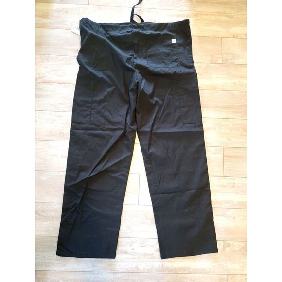 Uniform Advantage Adult Unisex Small Black Pocket Drawstring Scrub Pants NWT - Picture 2 of 6